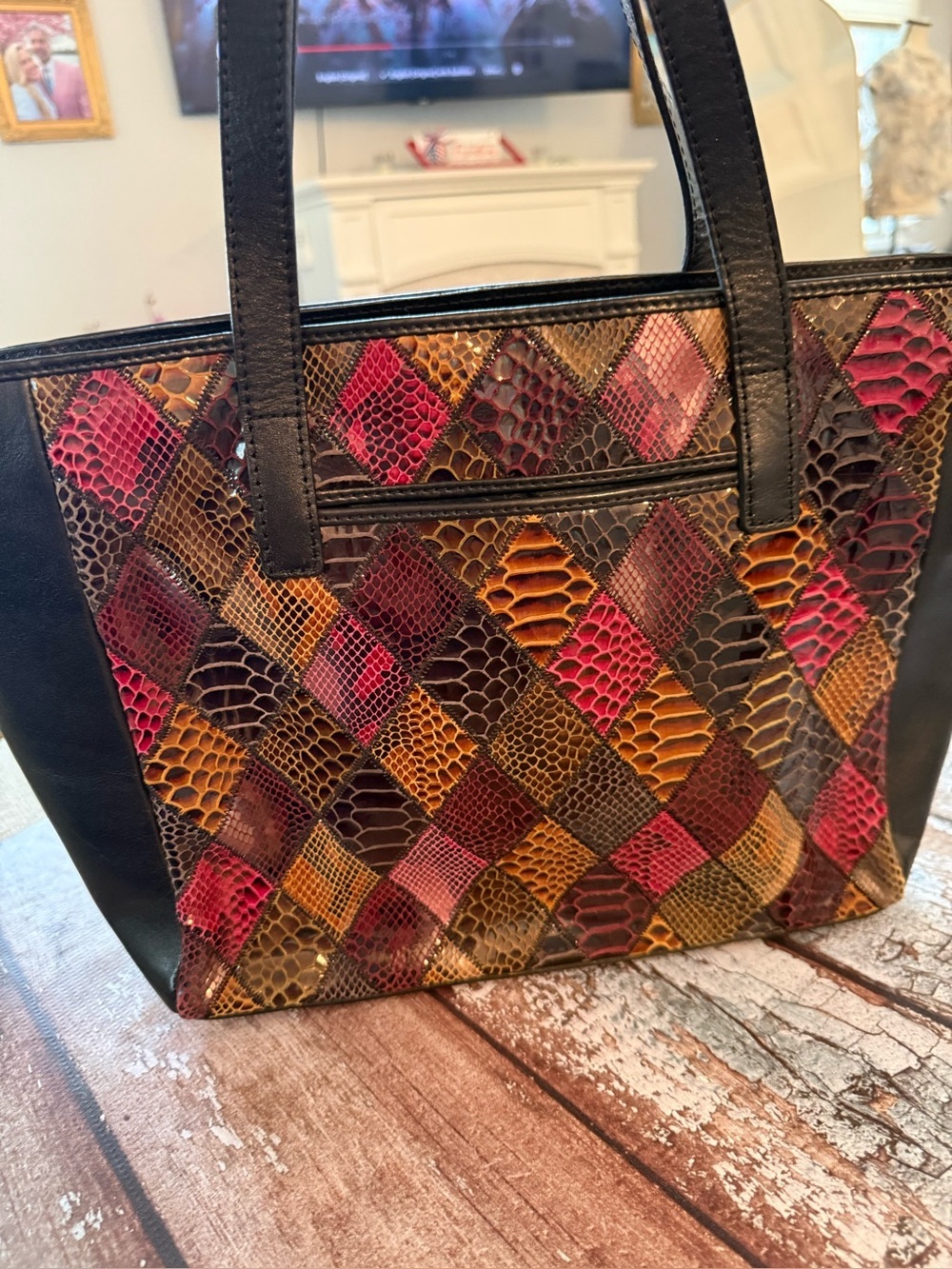 Patricia Nash python diamond leather bag